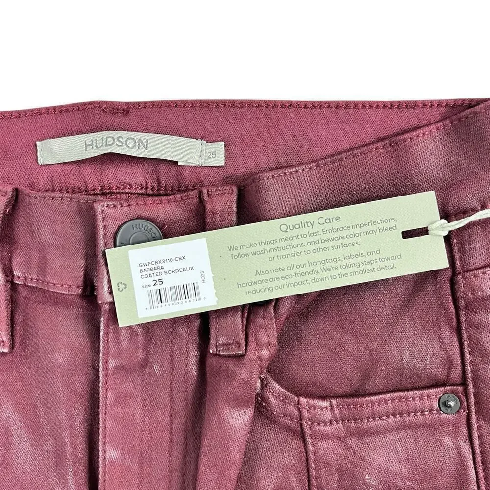 New Women’s Hudson Barbara High-Rise Baby Bootcut Jean w/ Slit Hem Size 25